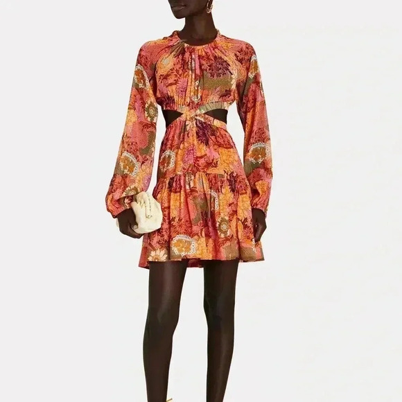 A.L.C. Izzy Cut-Out Floral‎ Silk Mini Dress - Picture 1 of 9